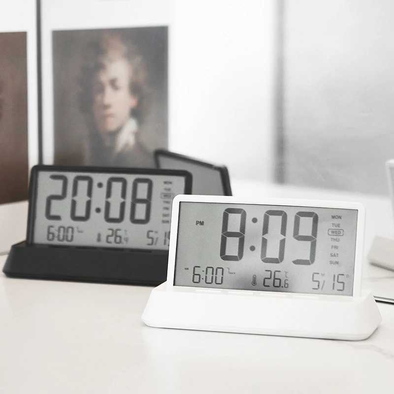 Transparent Alarm Clock Digital Alarm Clock Temperature Date Week Display Office Home Desktop Clock 12/24H Table Clock Ins Styl Y240904