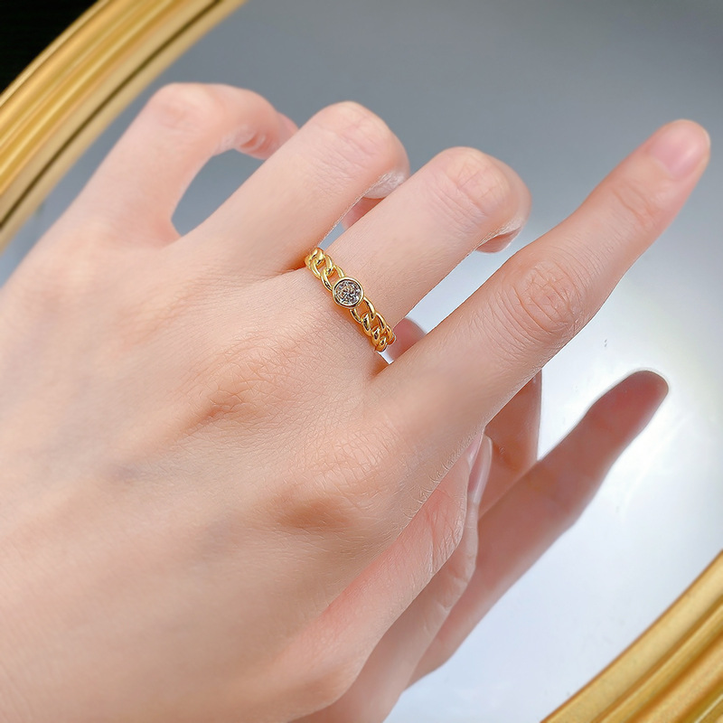 Moissanite Solitaire Ring: Sterg Sier, Round Cut, Gold, Wedding Band for Women