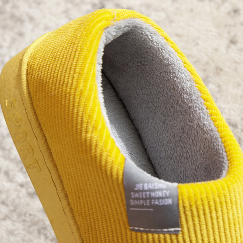Couple Winter Style Solid Color Wrap Heel Plush Soft New Sole Warm Quality Home Cotton Shoes Women Men Casual Furry Slippers Eef3