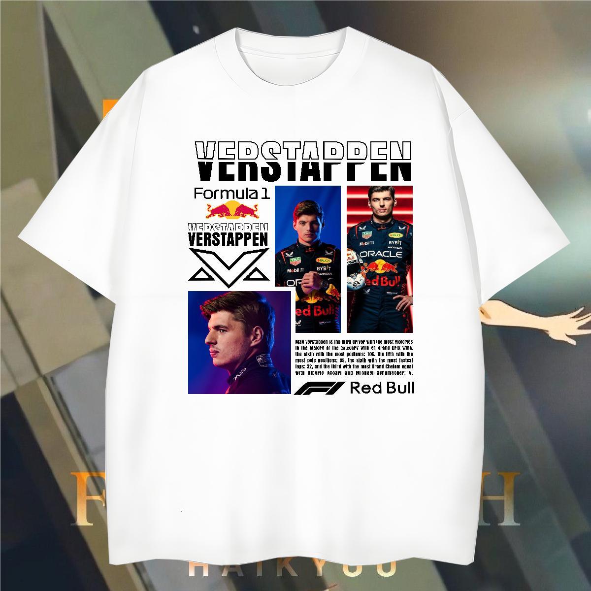 T Shirt For Man 230g 100% Cotton Verstappen Street Casual Round Neck Short Sleeve Customized Print Tshirts Stylist Loose Fit Tees