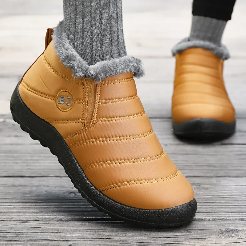 Winter Men's New Couple Plush Cotton Warm Casual Walking Shoes Snow Ankle Boots Botas Para Hombre 978f