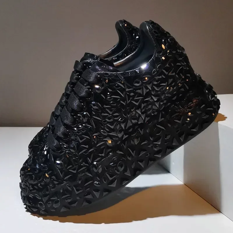 2025 NEW Rhie Shiny Casual Women New Four Seasons Ins Trend Korean Version Classic Thick Sole Sports Street Flat Shoes c