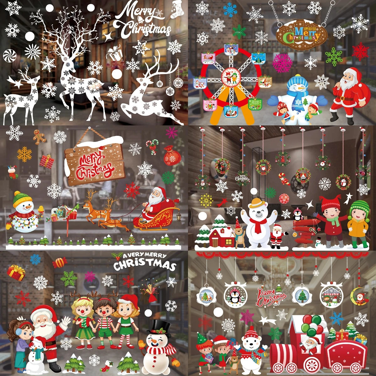 Window Stickers Merry Decorations at Home Celebration Navidad Christmas Gifts 240904