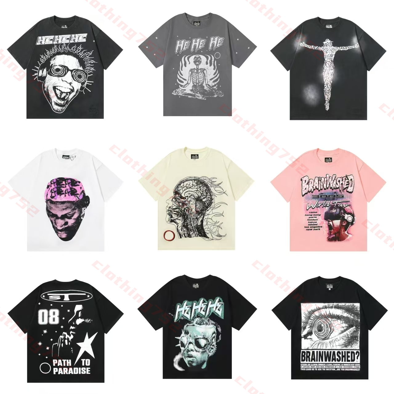 mens designer t shirt summer clothes t shirt Fashion brand High quality washed printed alphabet Graffiti summer couple loose vintage short sleeve shirt US size S-XL