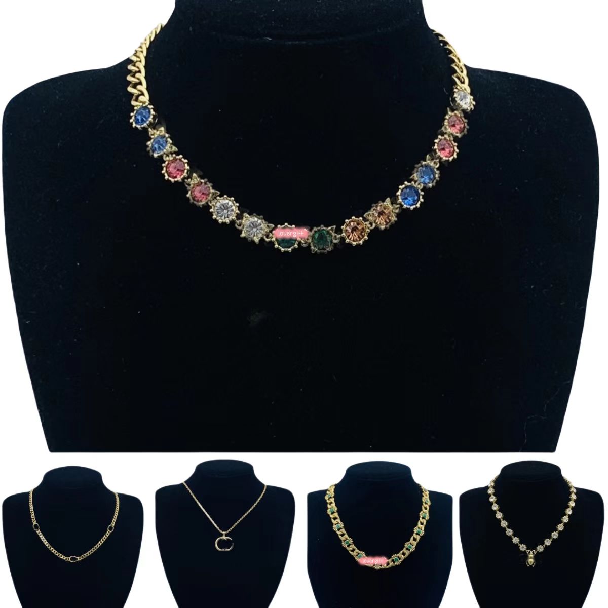 Designer bee Letters pendant necklace for man 925 sterling silver necklaces women gold plated Cuban chain engagement wedding jewelry Christmas luxury gift