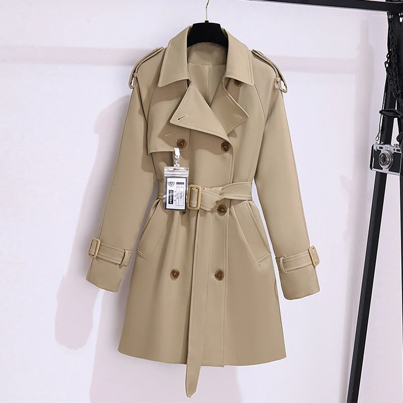 Women's Trench Coats Autumn Windbreaker For Women Versatile Long Sleeve Double Breasted Coat Fashion Female Designer Clothing