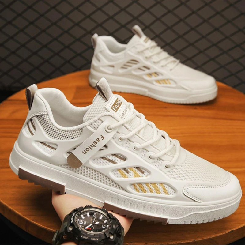 Men's Canvas Shoes Outdoor Casual Shoes Non Slip Sneakers Mesh Breathable Running Shoes for Men Comfort Tenis Masculino Hombre