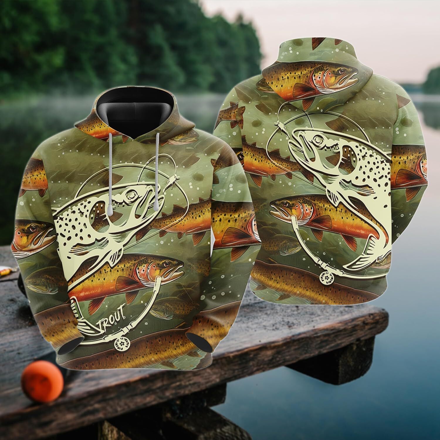 Hoodie for Mens Womens Fishing Lover Hooded Sweatshirt - 3D Fish Lovers Printed Pullover Hoodie Men Women Set 19 Graphic