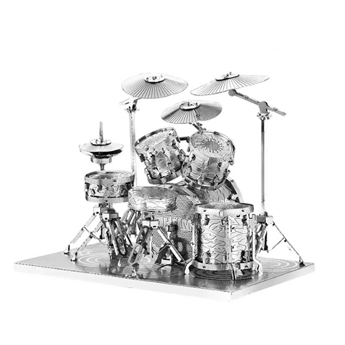 Drum set 3D metal puzzle model kit DIY laser cutting puzzle childrens puzzle toy W250117