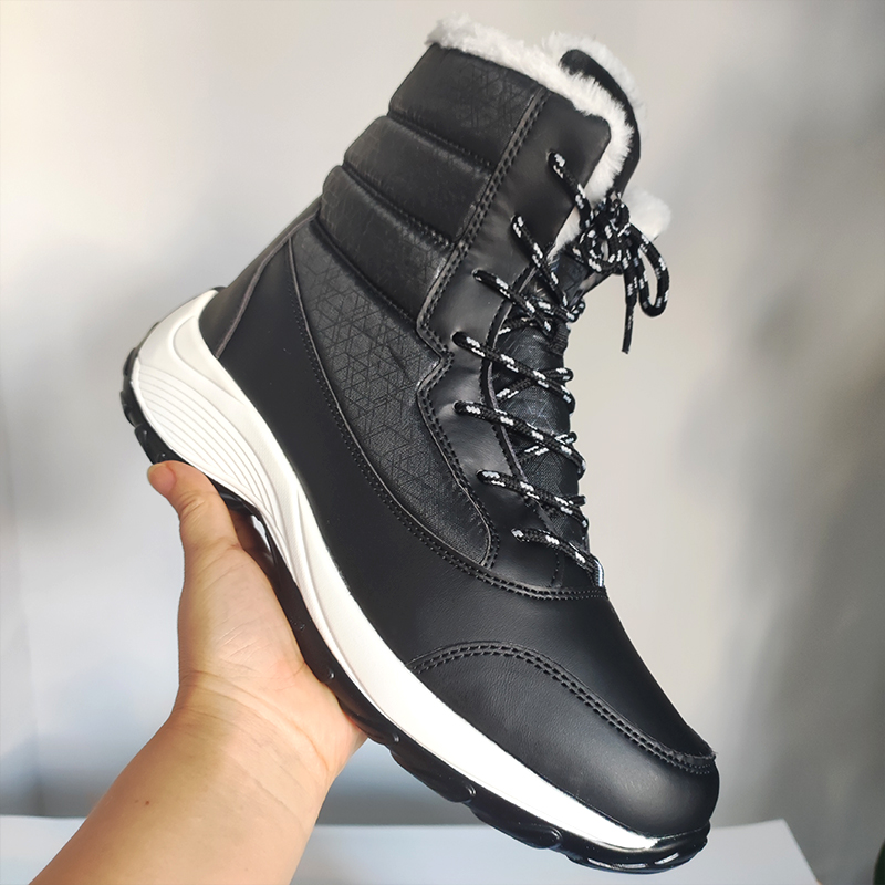 Snow Women's Waterproof Winter 2024 New Ankle Boots Warm Black Short Plush Lightweight Suede Leather Flat Shoes de60