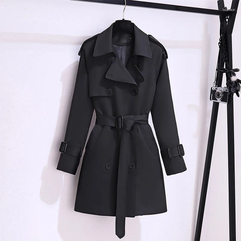 Women's Trench Coats Autumn Windbreaker For Women Versatile Long Sleeve Double Breasted Coat Fashion Female Designer Clothing