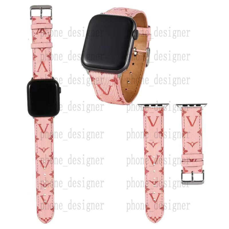 Designer Watch Band Suitable for Applewatch watch strap s8/8/6/5/4/3/2 high-end leather 38/41/44/45/49MM trendy brand 1PFB