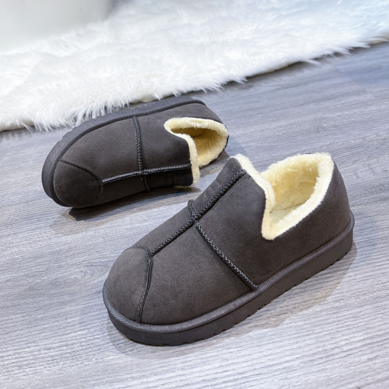 Northeast Snow Boots Women 2024 Winter Warm Plus Veet Thickened Womens Short-barrel Round Toe Flat-bottomed All-match Cotton Shoes