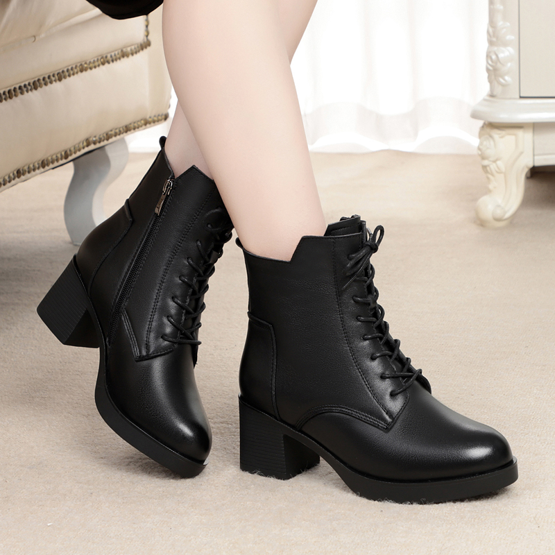 AIYUQI Women Boots Winter 2024 New Ladies Ankle Boots Genuine Leather Large Size Fashion Wool Short Boots Women