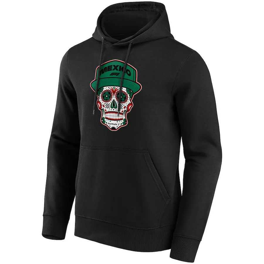 Men's Hoodies Sweatshirts Formula1 Team Racing Mexican skull 3D Printed Long Sve Hoodie Outdoor Sports Unisex Pullover Street Wear Training Q2409