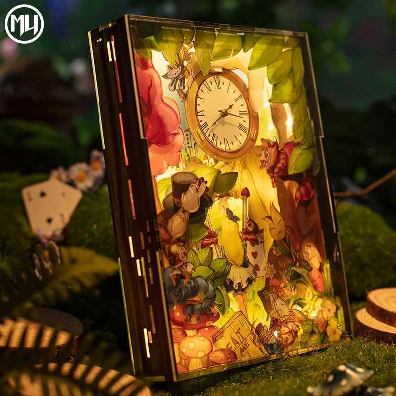MY 3D Metal Puzzle Alices Adventures in Wonderland USB Acrylic Night Light Handle DIY Assembly Model Decoration Gfit for Friends W240903