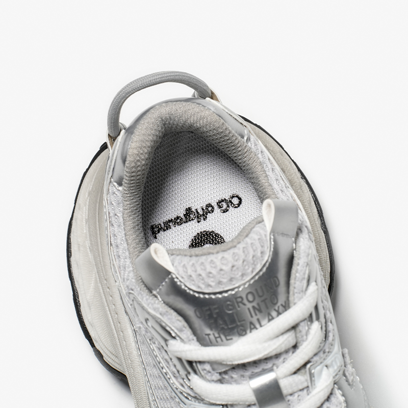 BEAUTODAY Chunky Sneakers Women Mesh Silver Lace-up Round Toe Breathable Running Sport Shoes Female HW29A09