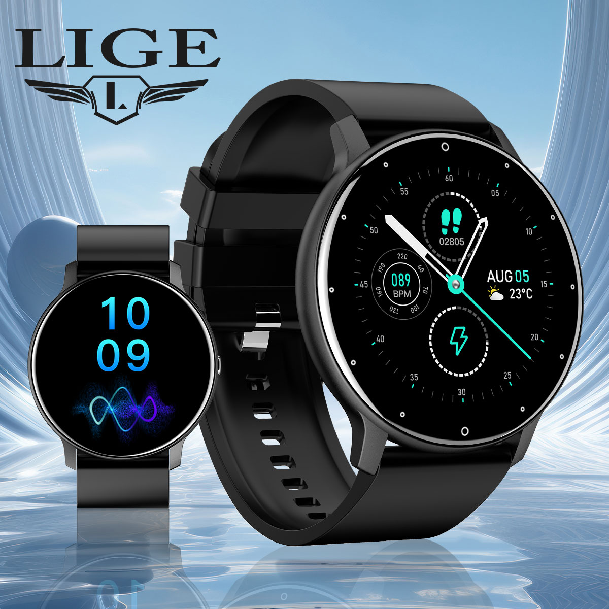 LIGE Smart Watch Multi functional Smart Wear Waterproof Step and Sleep Detection Watch Message Push Multi functional Sports Chronometer
