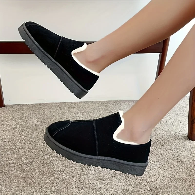 Short Snow Tube Thickened Cotton Non-slip Winter New Student Women's Shoes Black Boots 0add