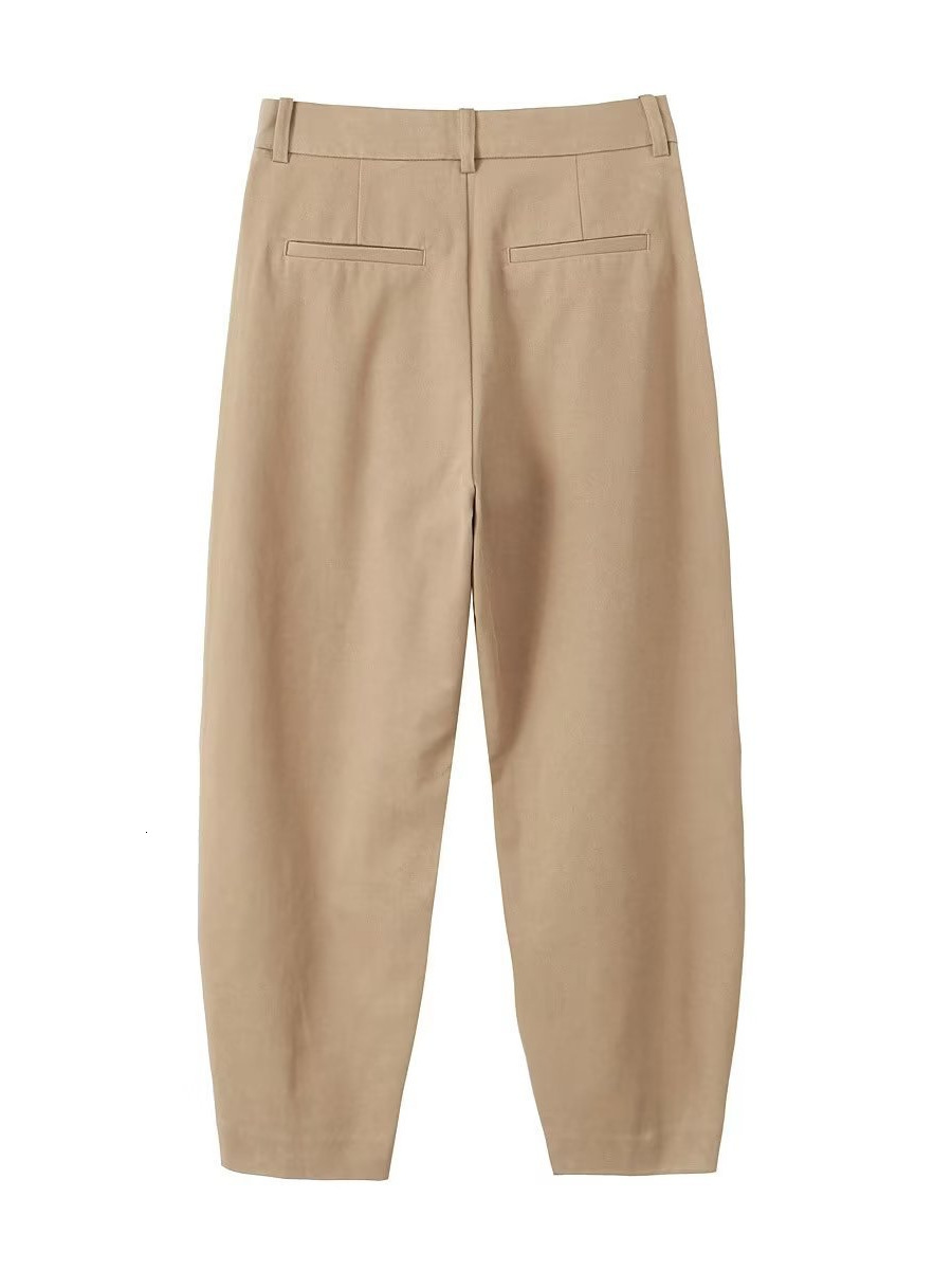 High Waisted Autumn New Womens Fashion Style 75 Casual Pants 24 Versatile Balloon Pleats Z260314