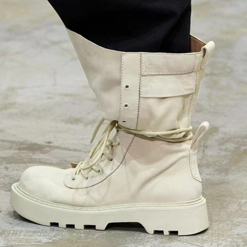 Fashion 2024 New Cow Suede Leather Western Mid Calf Women Round Toe Block Heels Autumn Winter Ankle Boots Ladies Shoes aa73