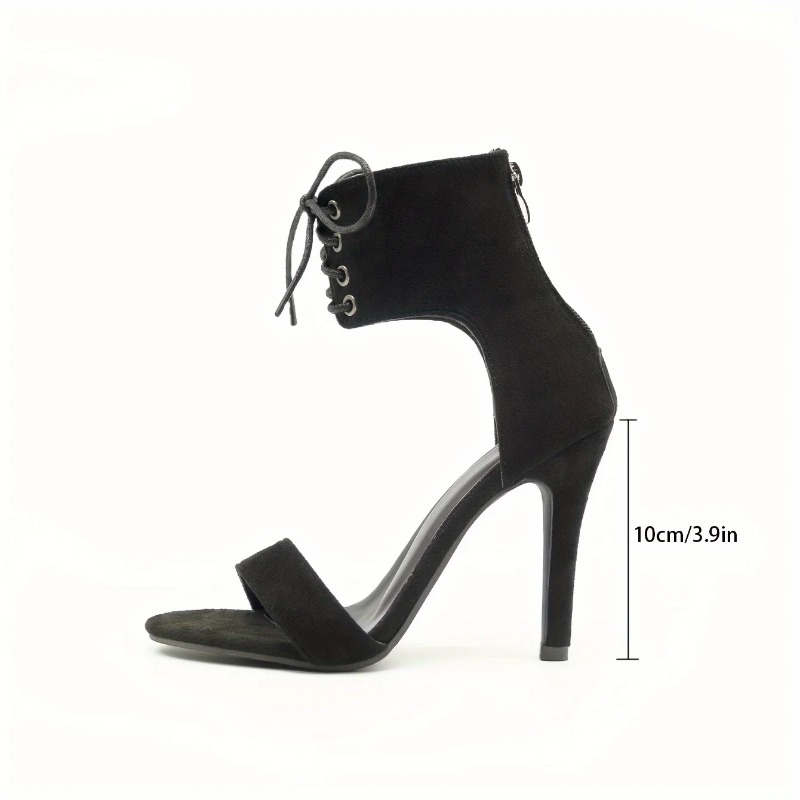 Sexy Open Toe Lace Hollow Cross Sandals for Womens Roman Shoes Side Zipper Thin High Heels Cool New Designer pumps