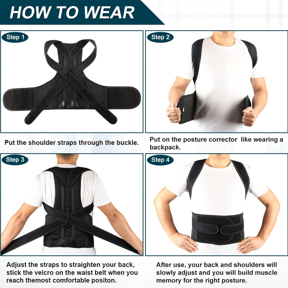 Back Brace Corrector for Women & Men,Back Straightener, Scoliosis and Hunchback Correction,Adjustable Posture Trainer