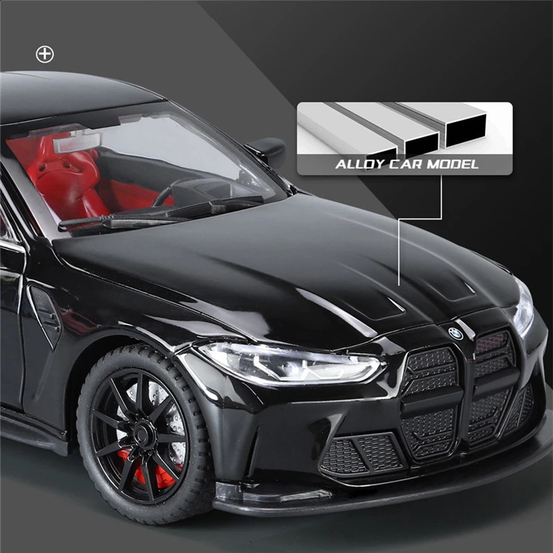 1 24 M4 G82 Coupe Alloy Sports Car Model Diecasts Metal Vehicles Car Model Simulation Sound Light Collection Chlidrens Toys Gift 250109