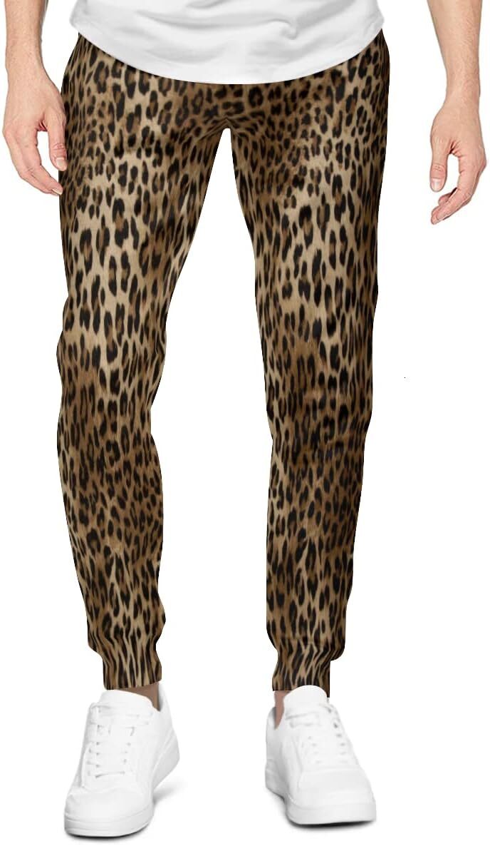 2024 Sweatpants Mens Leopard Skin 3D printed patterned pants Sweatpants Loose Joggers Pants with Pockets Lightweight Workout Gym Running Mens Sweat pa