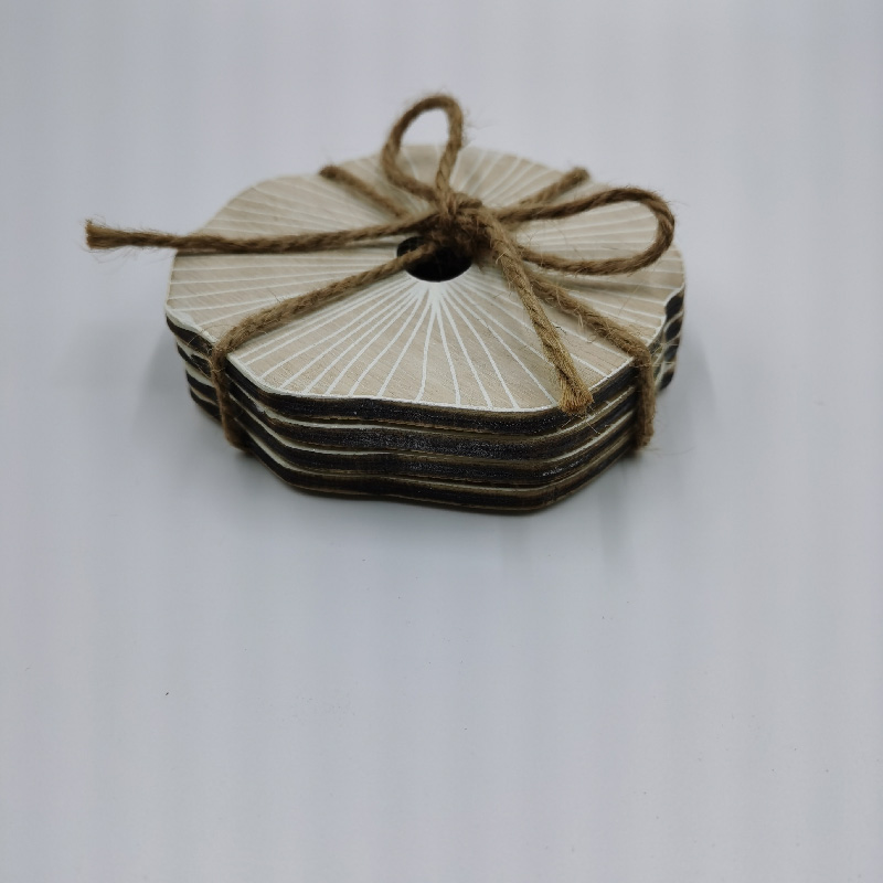 Seaside Chic Shell Design Beverage Coasters Collection for Table Protection - Pack of 4