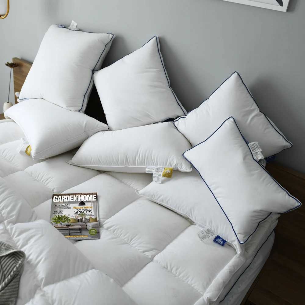 100% Goose Down Feather Family Goose Down Pillow Single Size Five Star Hotel Pillow Core Helps Sleep Pillow W240902