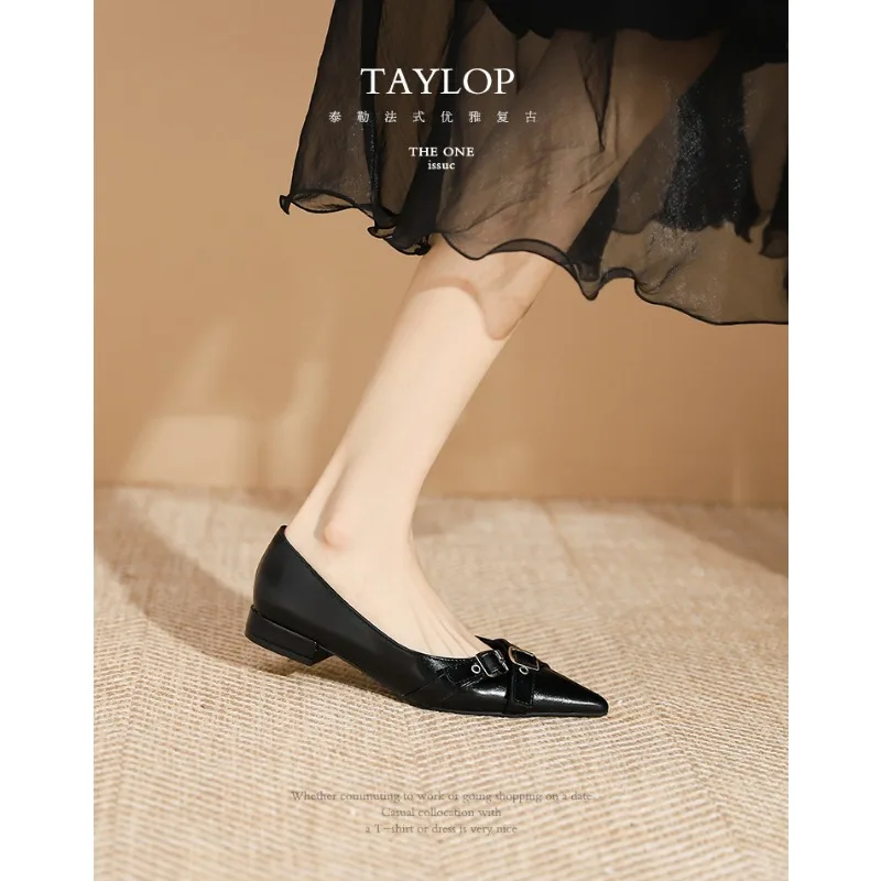 Toe Pointed Shoes Shallow Mouth Black Flats Low Female Footwear 2024 Fashion Women's Casual Sneaker On Heels Nurse Dress b4fe