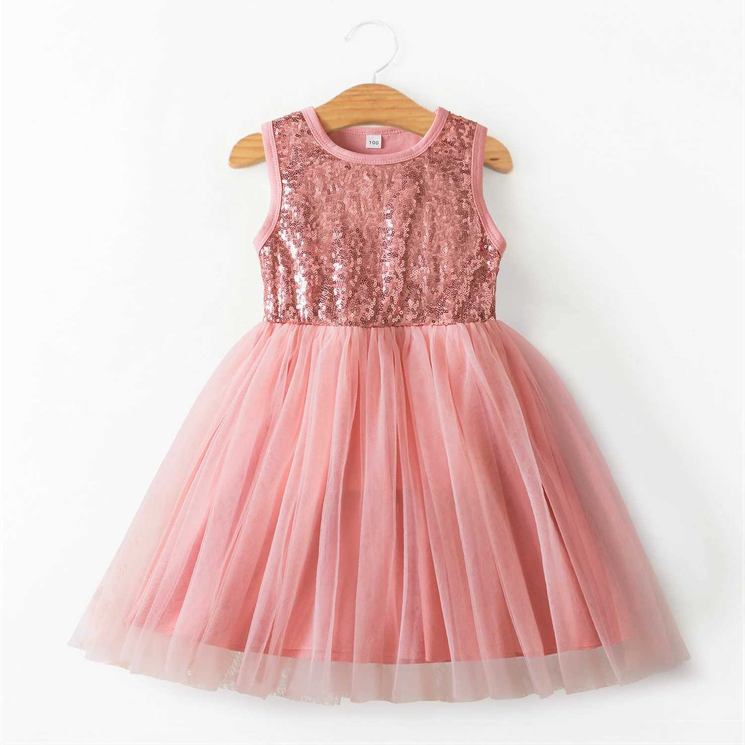 Girls Summer Sleeveless Dress 3 4 7 8 Years Kids Casual Tutu Dresses Outfits Children Lace Mesh Birthday Par Dress for GirlsXJ250228