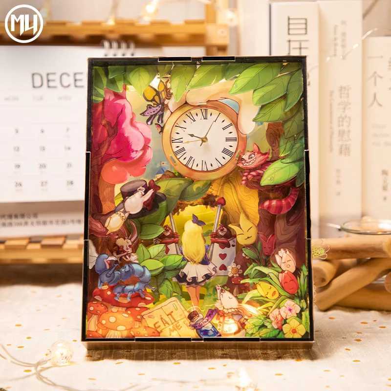 MY 3D Metal Puzzle Alices Adventures in Wonderland USB Acrylic Night Light Handle DIY Assembly Model Decoration Gfit for Friends W240903
