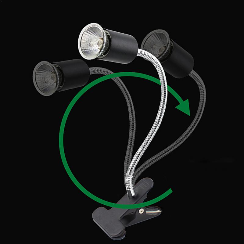 Reptile Light Habitat Basking Heat Lamp With 360 Rotatable Clip Cycle Timer Dimmable Switch Full Spectrum Sun Lamp For Turtle