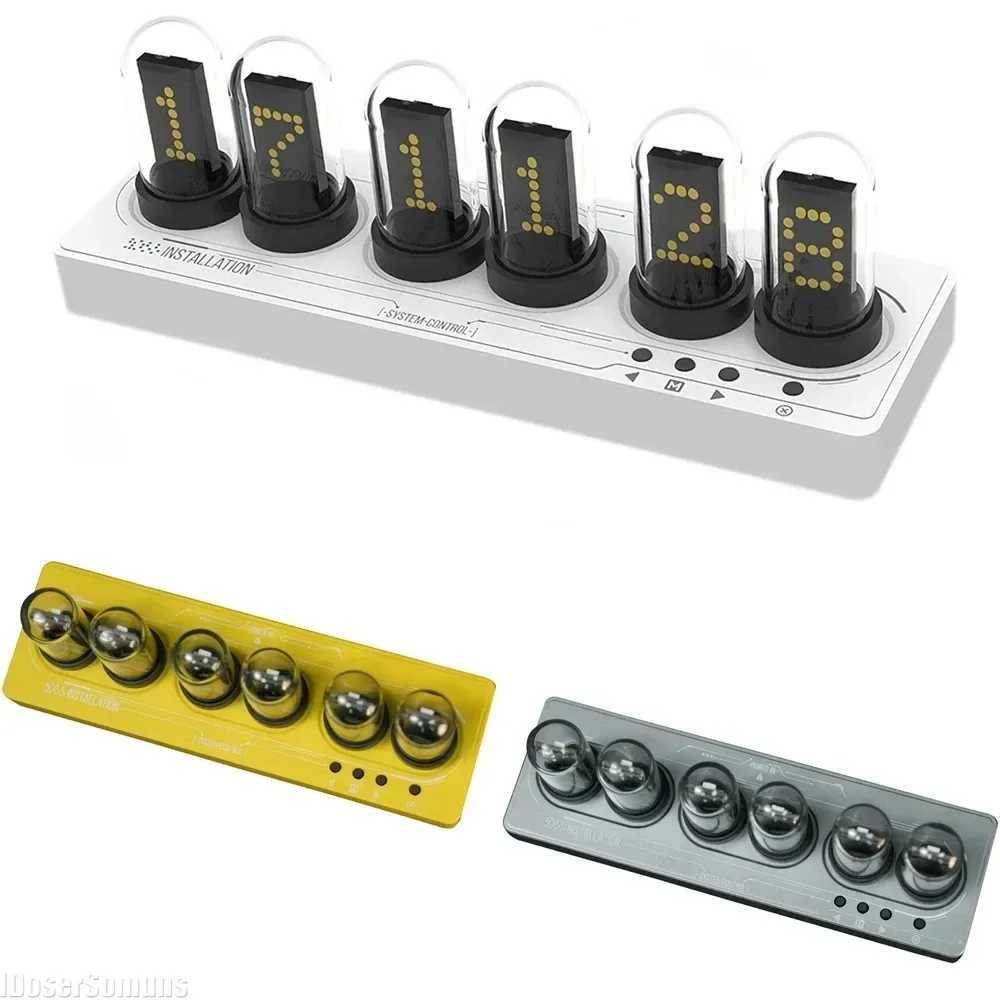 Nixie Tube Alarm WIFI Control IPS Clock with Colorful RGB Lights Room Game Decoration Ornaments Desktop for Boyfriends Gifts Y240904
