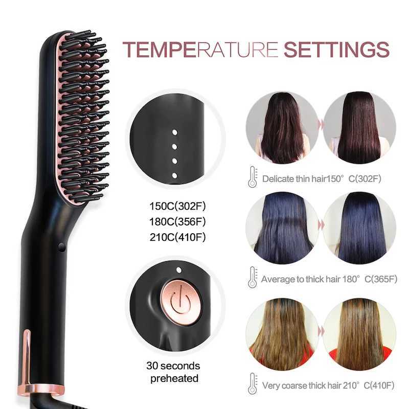 Professional fast heating electric hair straightener with negative ions multifunctional for dry and wet use modeling tools W250610