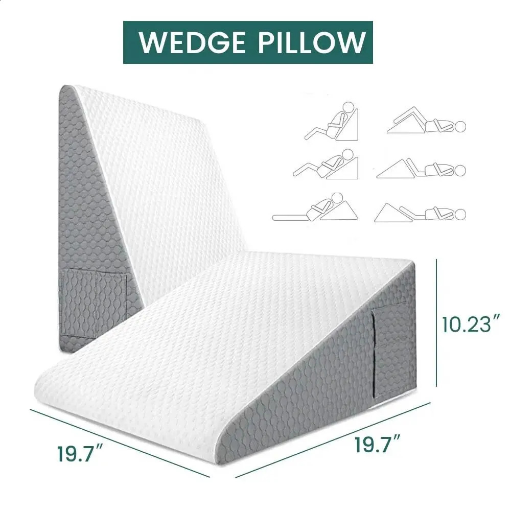 Wedge Pillow for Sleeping Acid Reflux After Surgery Triangle Elevated Bedside Dormitory Office Air Layer Foam 250218