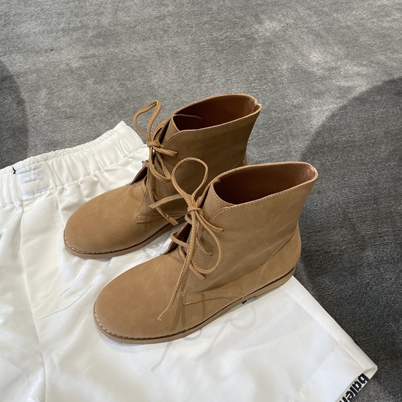 Women's AIYUQI Ankle Genuine Leather 2024 New Lace-up Short Women Retro Female Boots Warm Winter Shoes f0df