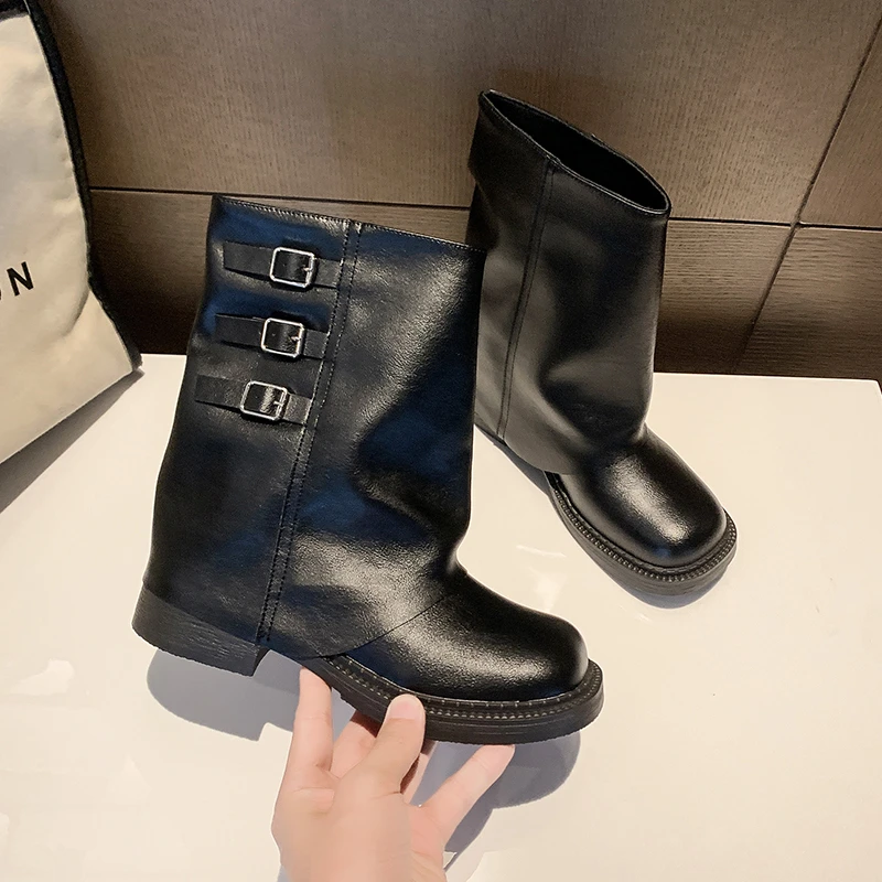 New Retro Style Knee High Women Fashion Ladies Slip on Long Boots Autumn Winter Women's Footwear Knight Booties