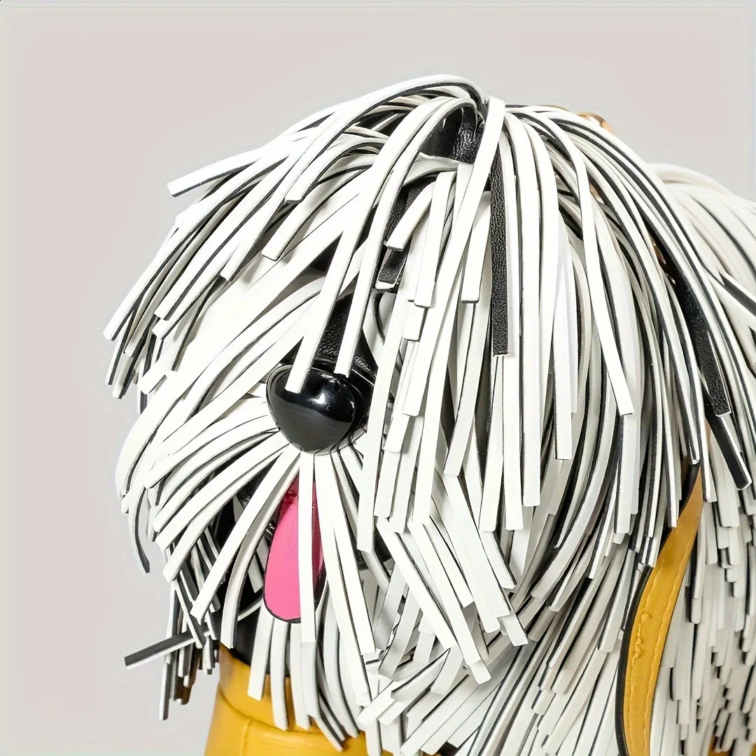 creative Chow chow n women shoulder bag funny tassel dog doll Novelty crossbody cute coin purses 240904