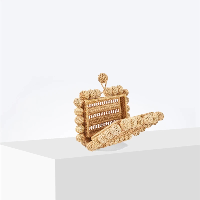 3 Women natural cane bag Rattan clutch Bag For Wedding Party Purse summer beach Wicker Handbag er 240903 4