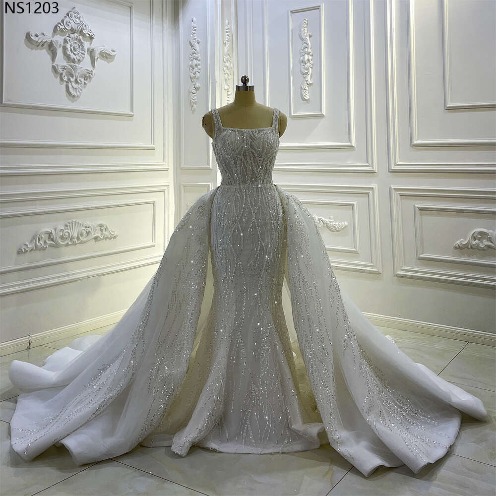 AM1203 Removale Skirt Lace Appliqued Wedding Dress