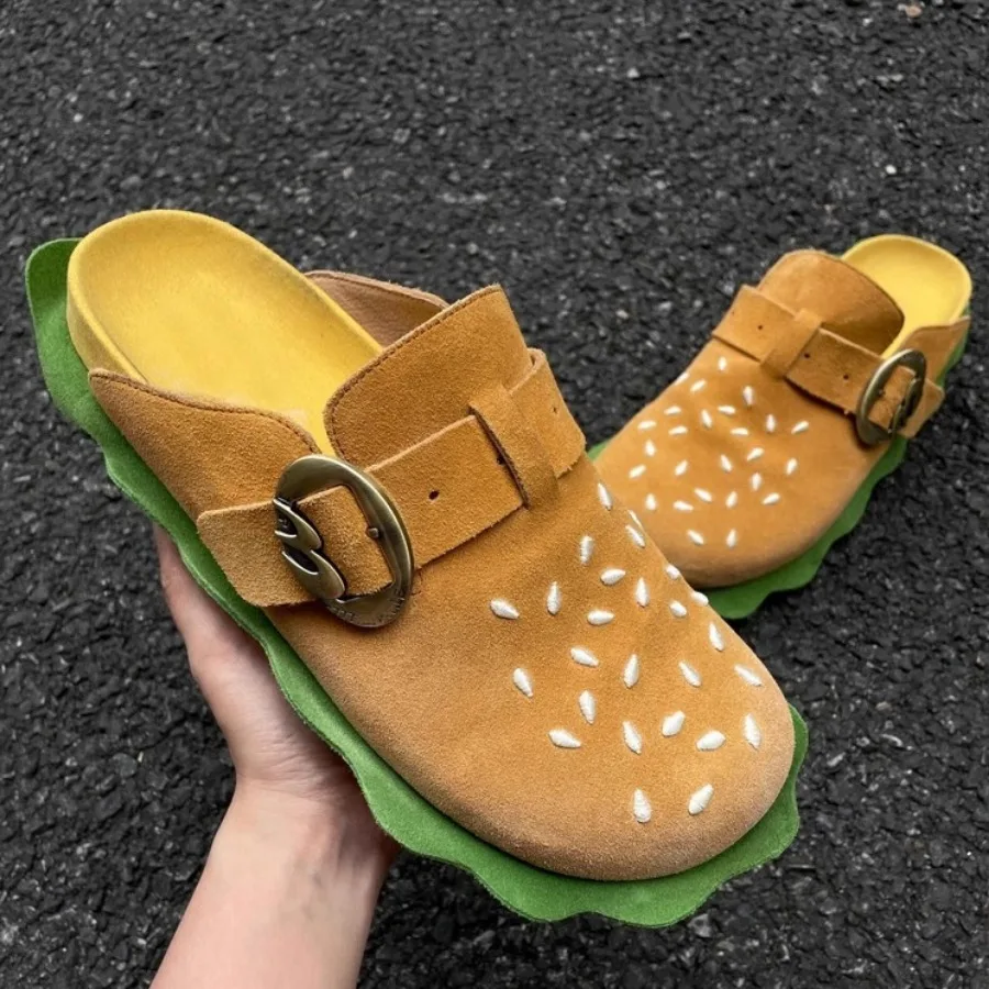 Hamburger Flat Spring Autumn Hot Fashion Sandals Comfortable Lightweight Designer Slippers Outdoor Slides Women db36