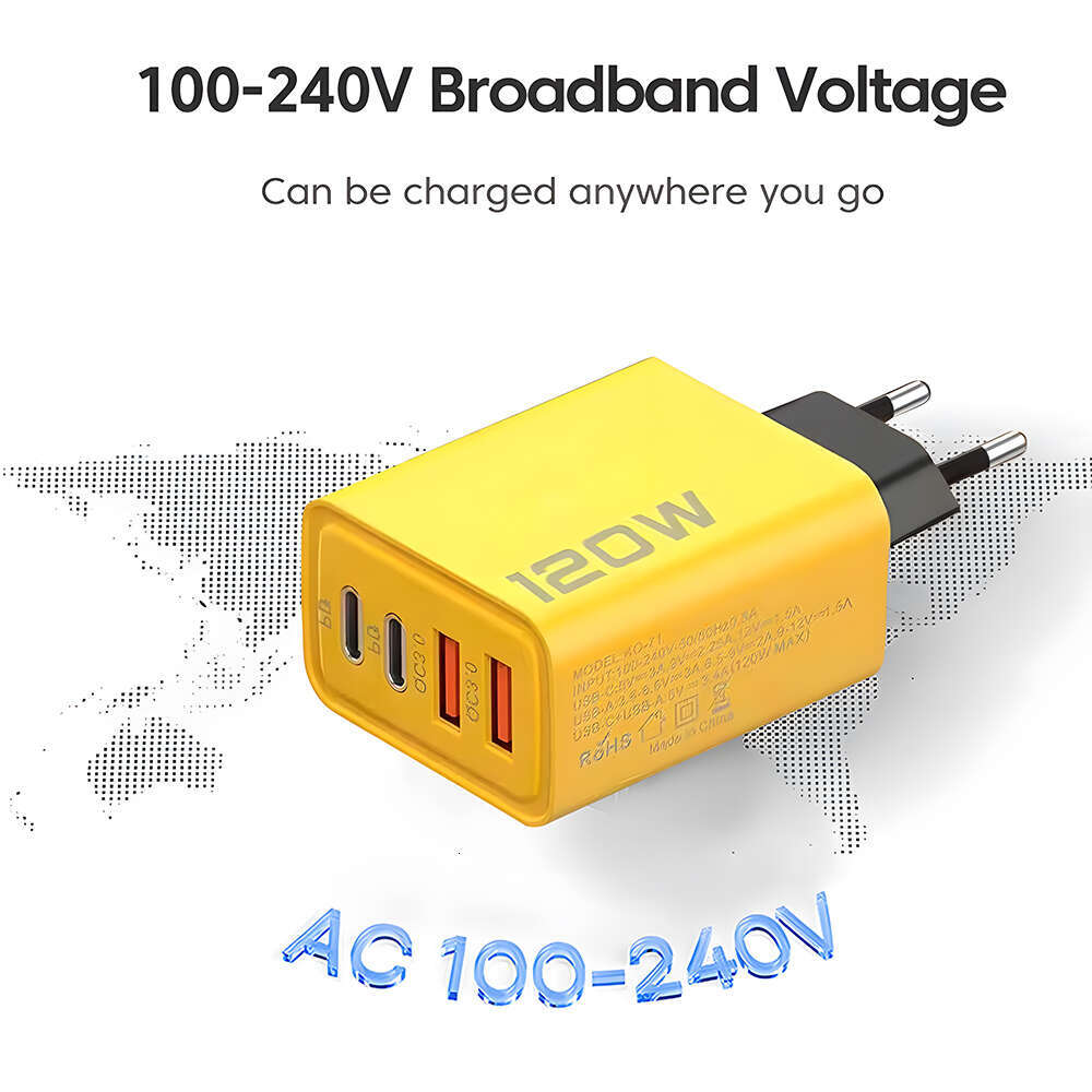 4 Ports PD Charger Quick Charge 3.0 Type C USB Phone Chargers Fast Charging Adapter For iPhone 15 14 Samsung Xiaomi Huawei