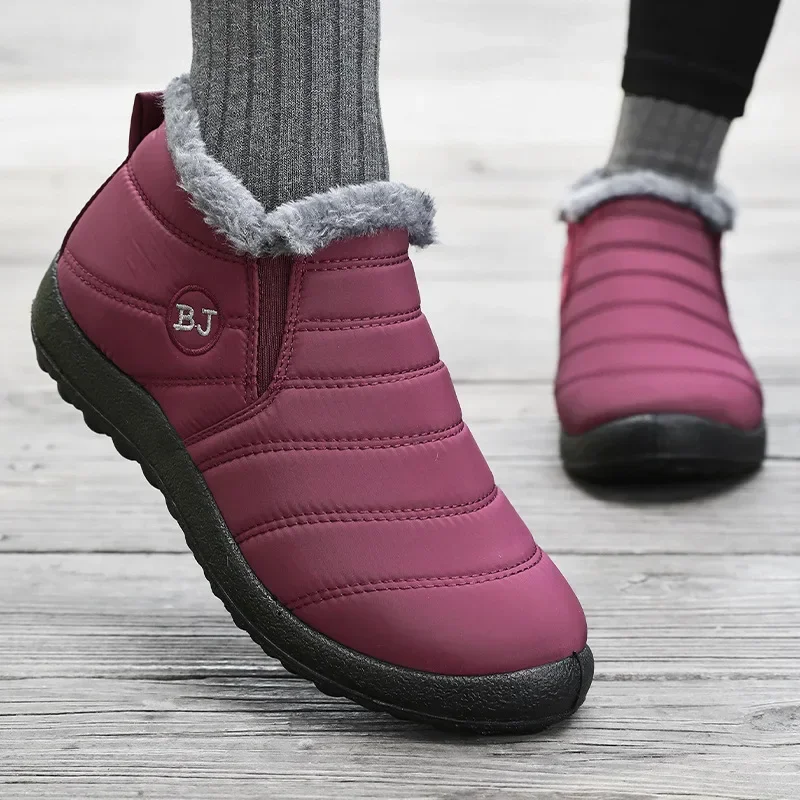 Winter Men's New Couple Plush Cotton Warm Casual Walking Shoes Snow Ankle Boots Botas Para Hombre 978f