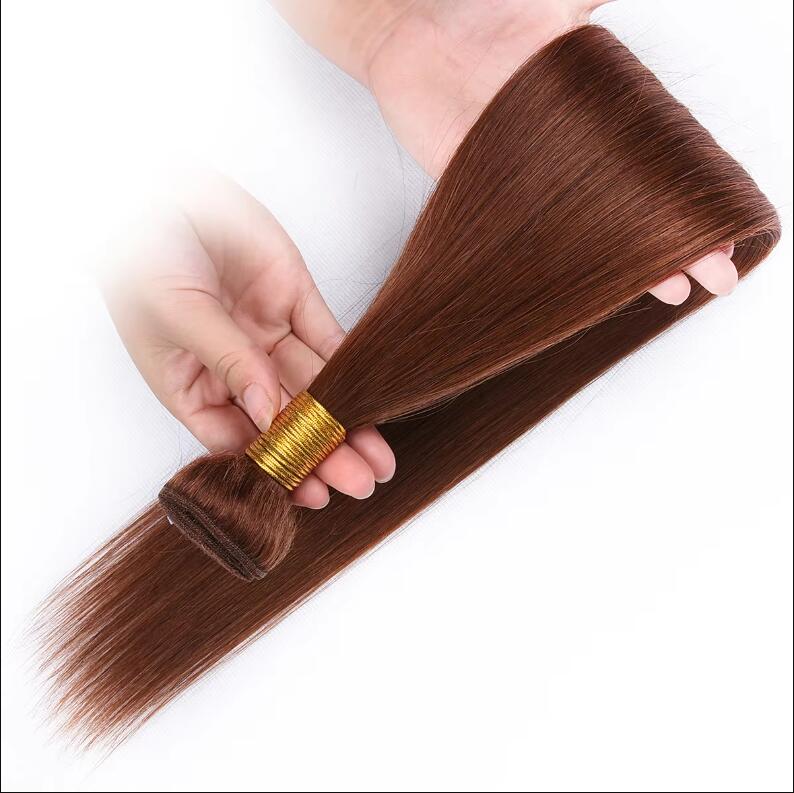 Brazilian Human Remy Virgin Hair Straight Hair Weaves Honey Blonde 2# 4# 6# 8# 10# 30# 33# Color 100g/bundle Double Wefts 3Bundles/lot