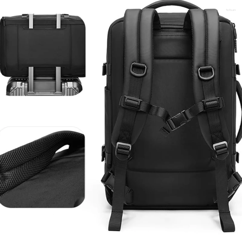 Backpack 17.3 Inch Expandable Airback Vacuum Compression With Air Pump Waterproof Business Travel Back Pack Luggage Bag