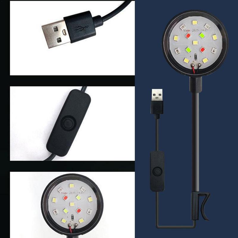 USB-Plug Aquarium Mini Lamp LED Fish Tank Colored Lights Accessories Fishbowl Landscaping Reptile Aquarium Basking Light