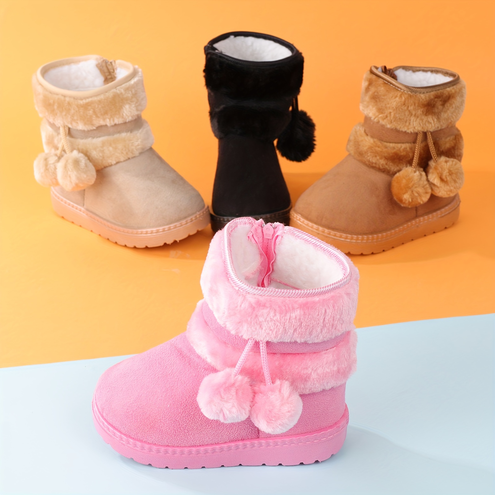 Cozy Trekking Snow Boots for Girls - Warm Fleece Lined, Non-Slip, Plush Comfy, Waterproof, Breathable, and Insulated Winter Hiking Shoes for Outdoor A